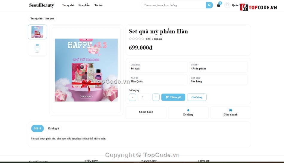 mỹ phẩm,bán mỹ phẩm,Website bán mỹ phẩm laravel